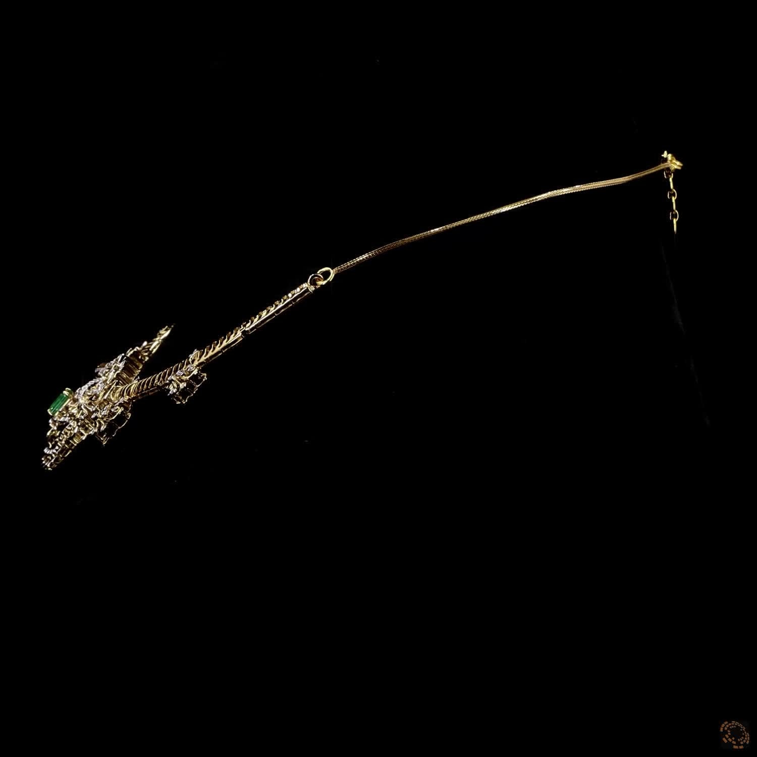 Emerald & Ruby Diamond Necklace in 18KT Yellow Gold