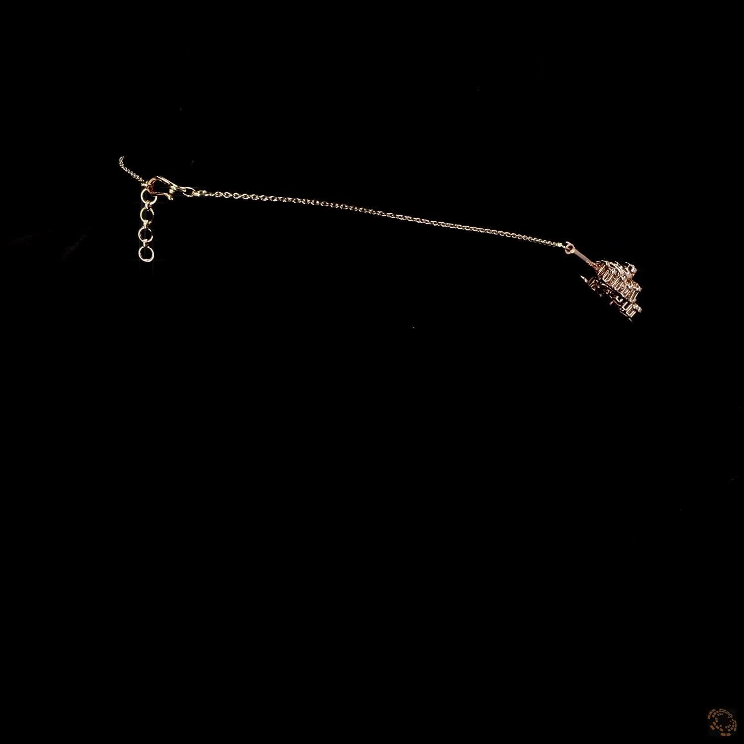 Emerald & Ruby Diamond Necklace in 18KT Yellow Gold