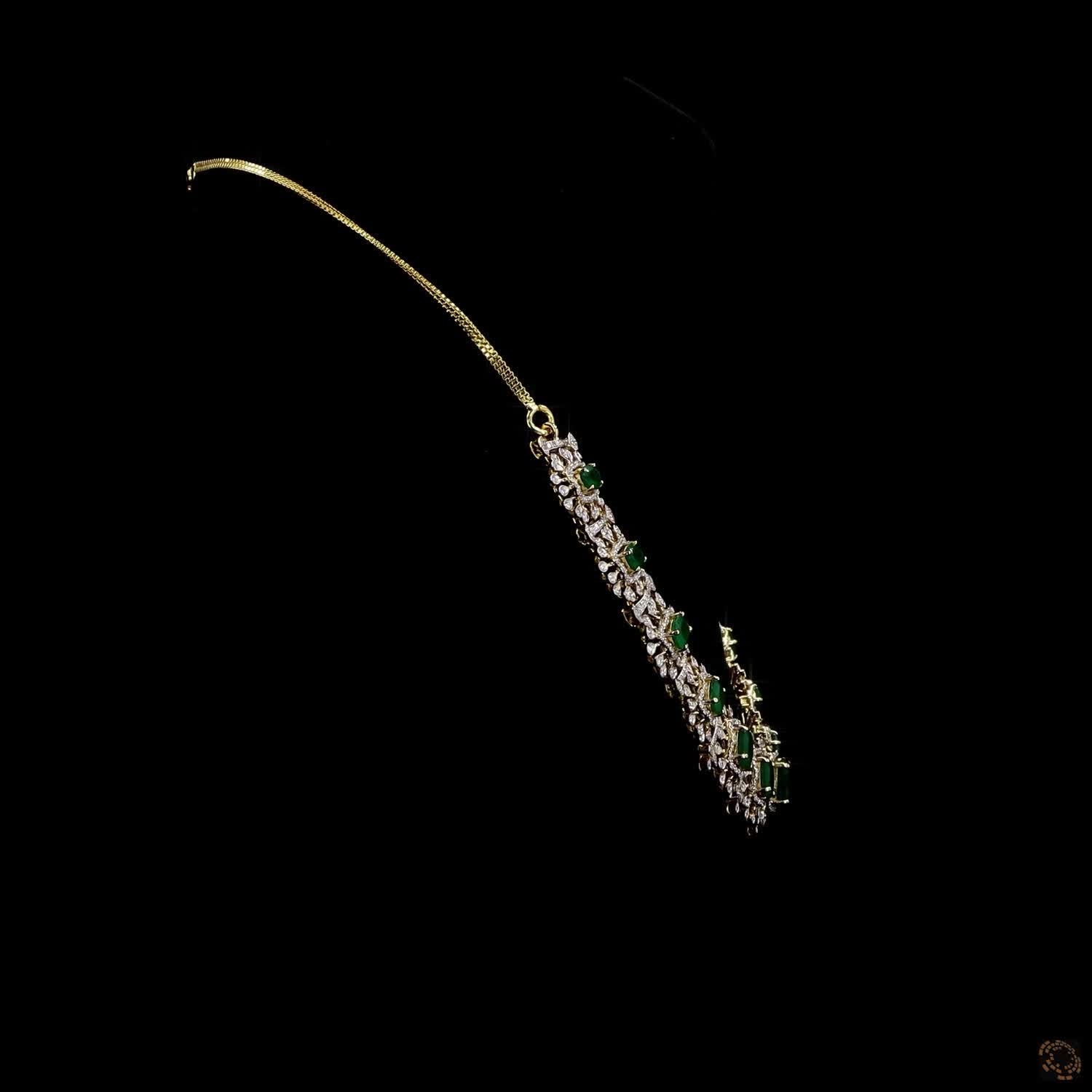 Emerald Diamond Necklace in 18KT Yellow Gold