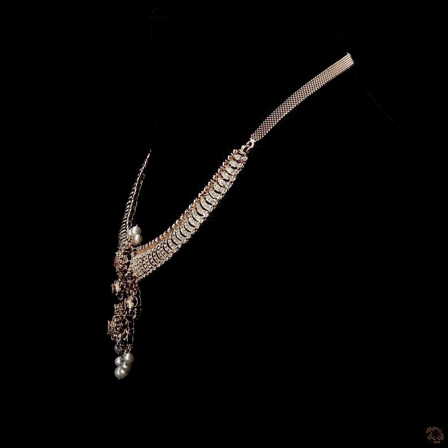 Ruby & Pearl Diamond Necklace in 18KT Rose Gold