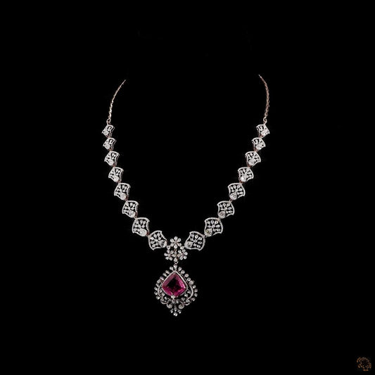 Pink Diamond Necklace in 18KT Rose Gold