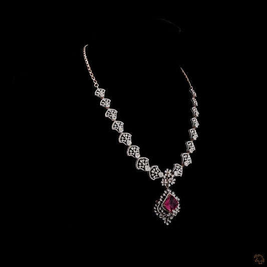 Pink Diamond Necklace in 18KT Rose Gold