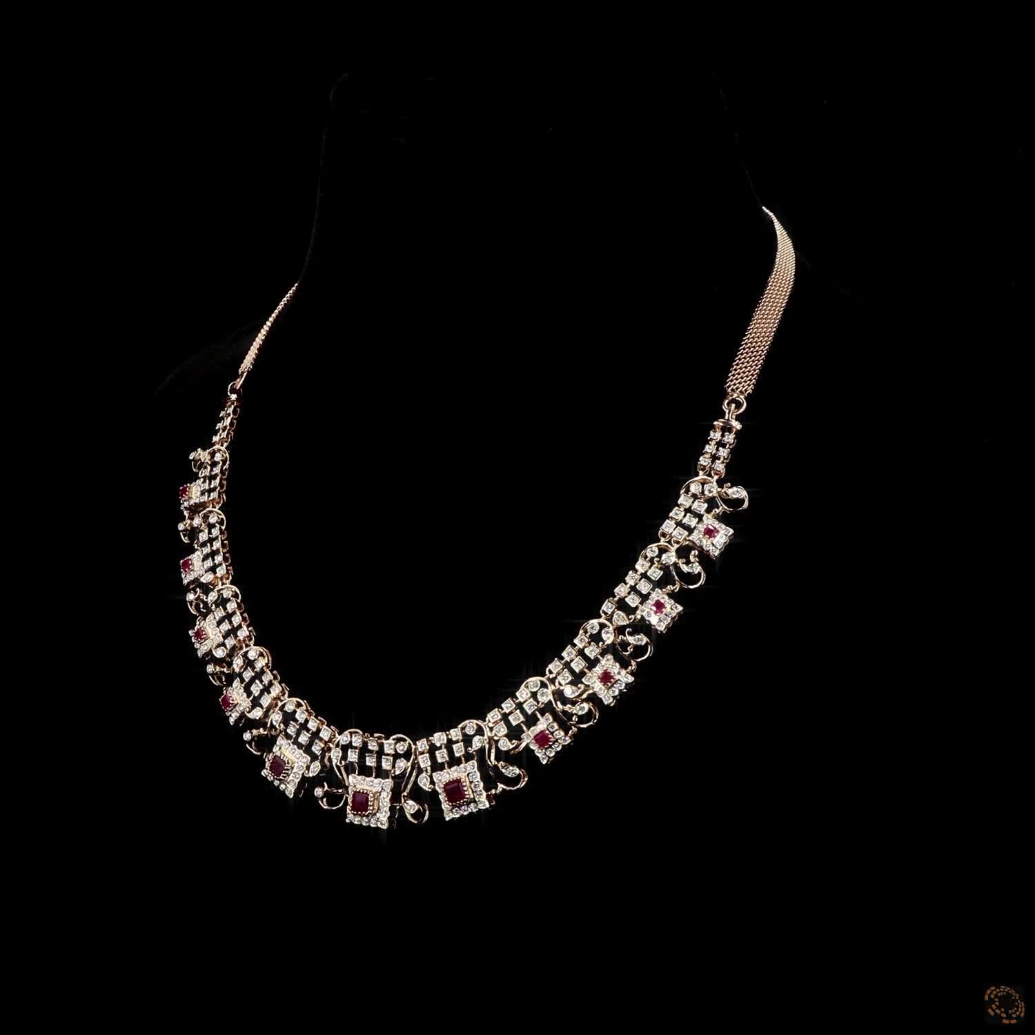 Ruby Diamond Necklace in 18KT Rose Gold