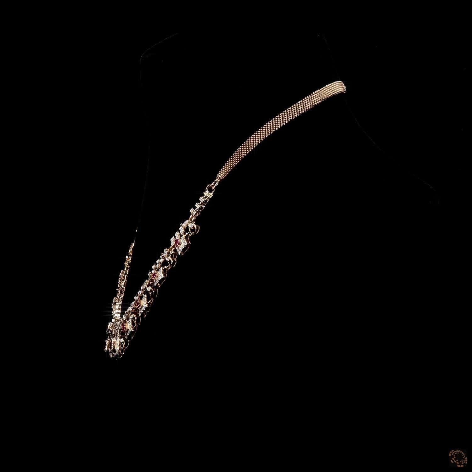 Ruby Diamond Necklace in 18KT Rose Gold