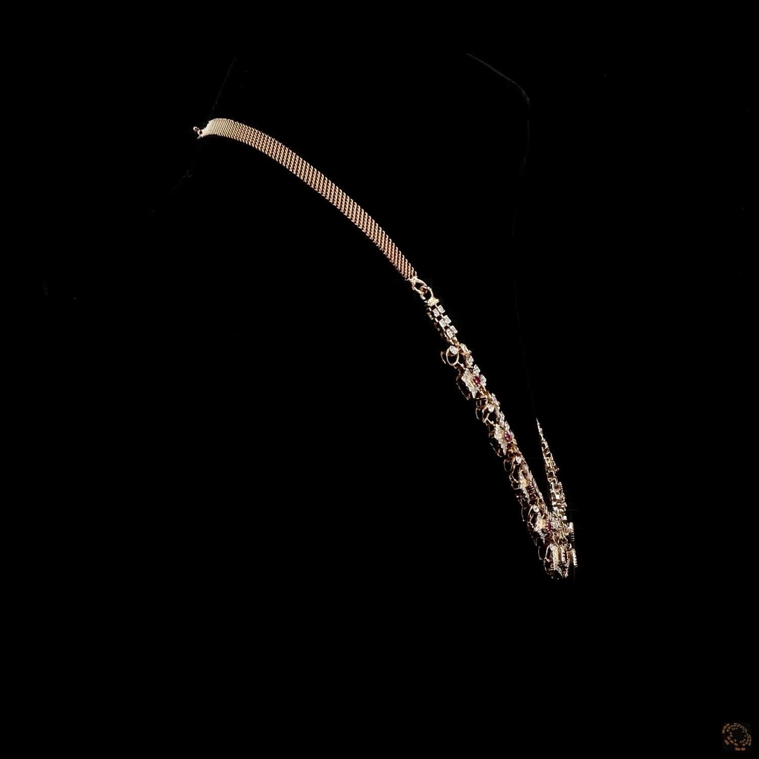 Ruby Diamond Necklace in 18KT Rose Gold