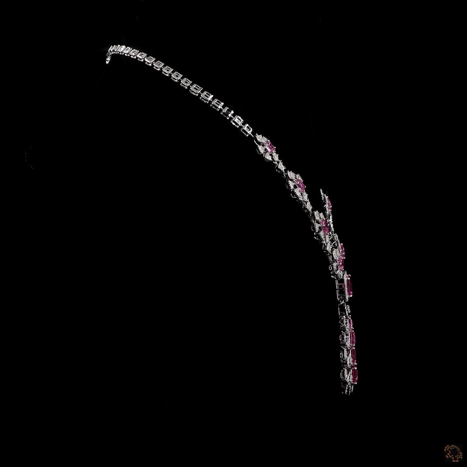 Ruby Diamond Necklace in 18KT Yellow Gold