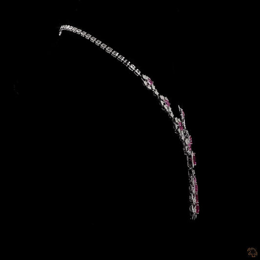Ruby Diamond Necklace in 18KT Yellow Gold