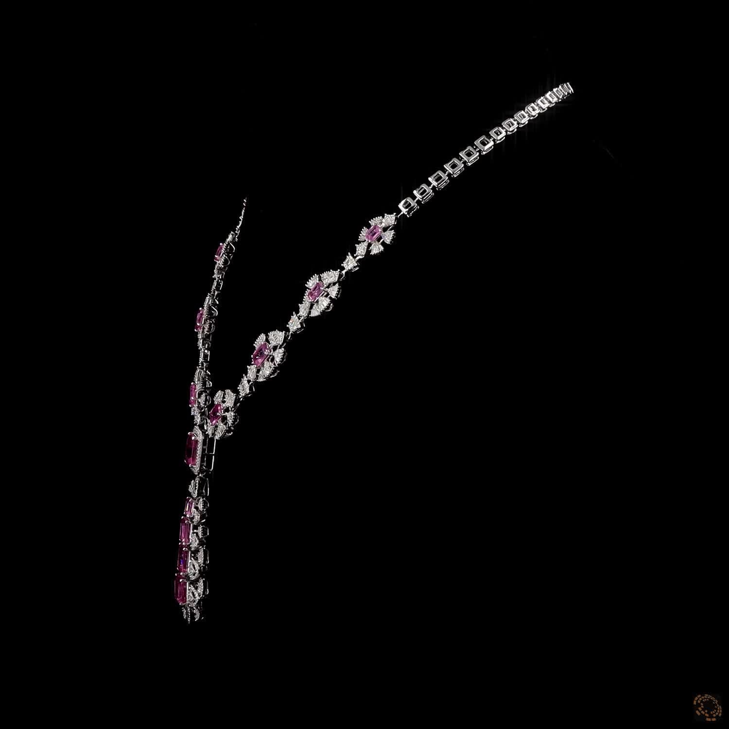 Ruby Diamond Necklace in 18KT Yellow Gold