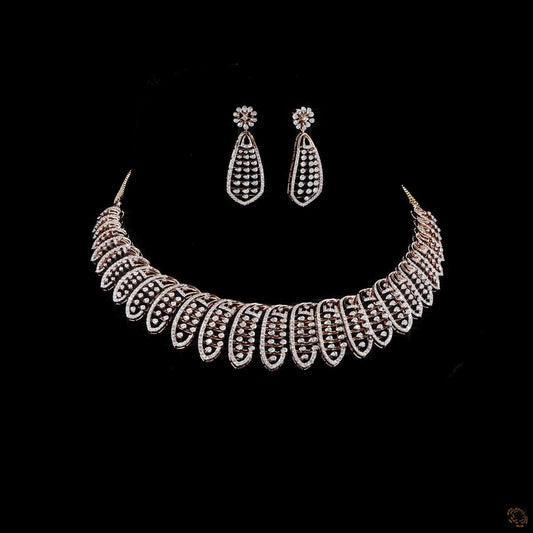 Diamond Necklace Set in 18KT Rose Gold