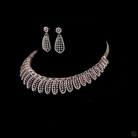 Diamond Necklace Set in 18KT Rose Gold