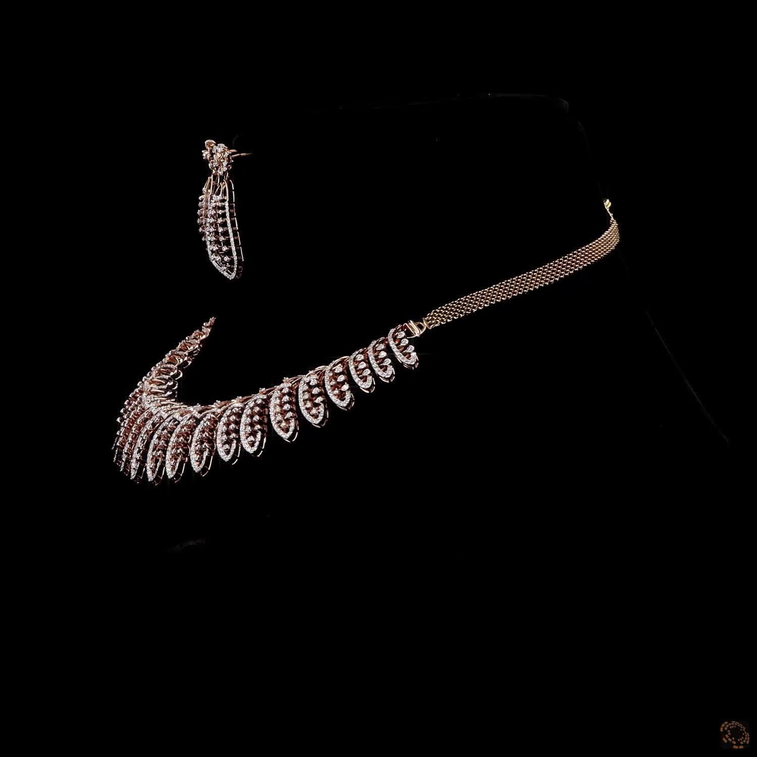 Diamond Necklace Set in 18KT Rose Gold