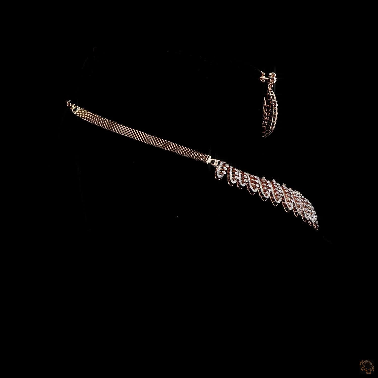 Diamond Necklace Set in 18KT Rose Gold