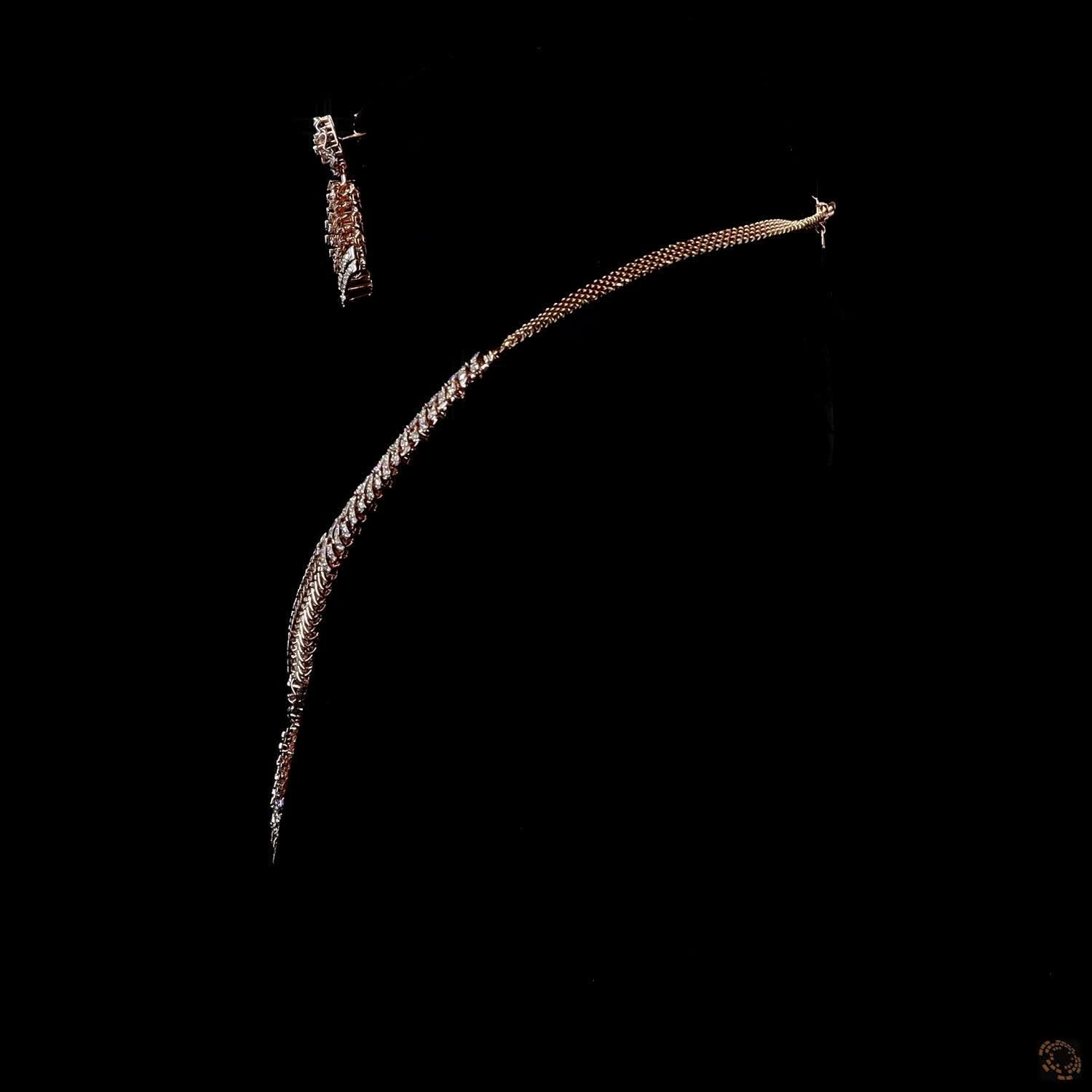 Diamond Necklace Set in 18KT Rose Gold