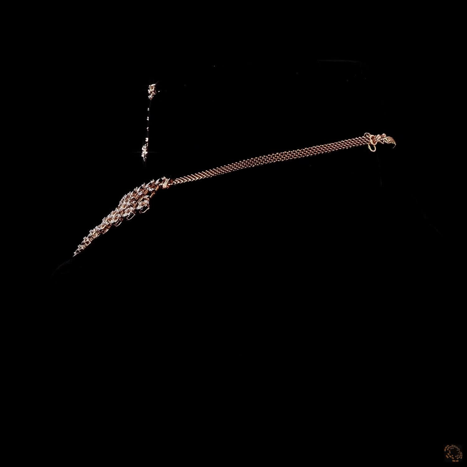 Diamond Necklace Set in 18KT Rose Gold