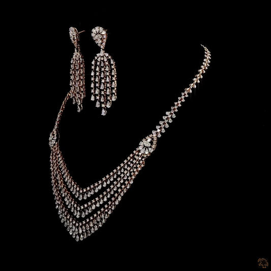 Diamond Necklace Set in 18KT White Gold