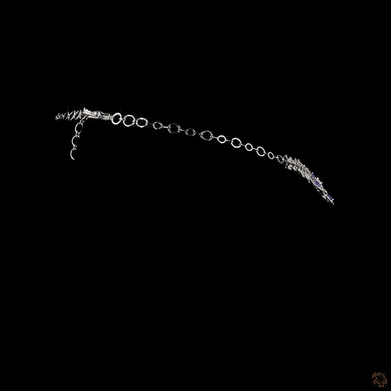 BLUE SAPPHIRE & BLUE SAPPHIRE Diamond Necklace Set in 18KT White Gold
