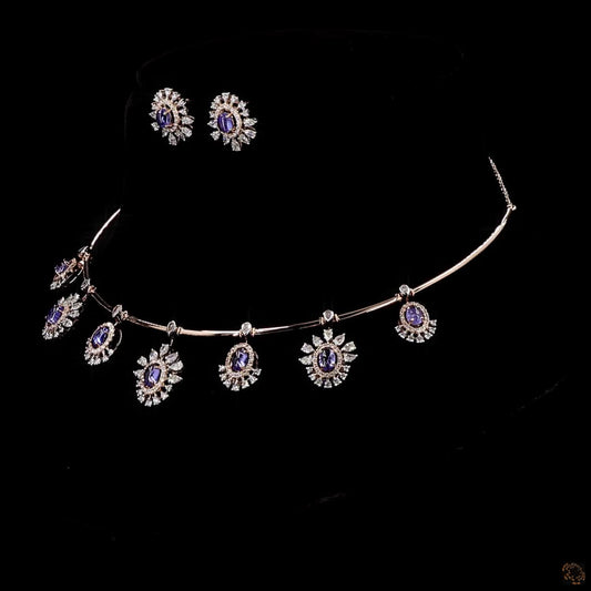 Pink Diamond Necklace Set in 18KT Rose Gold