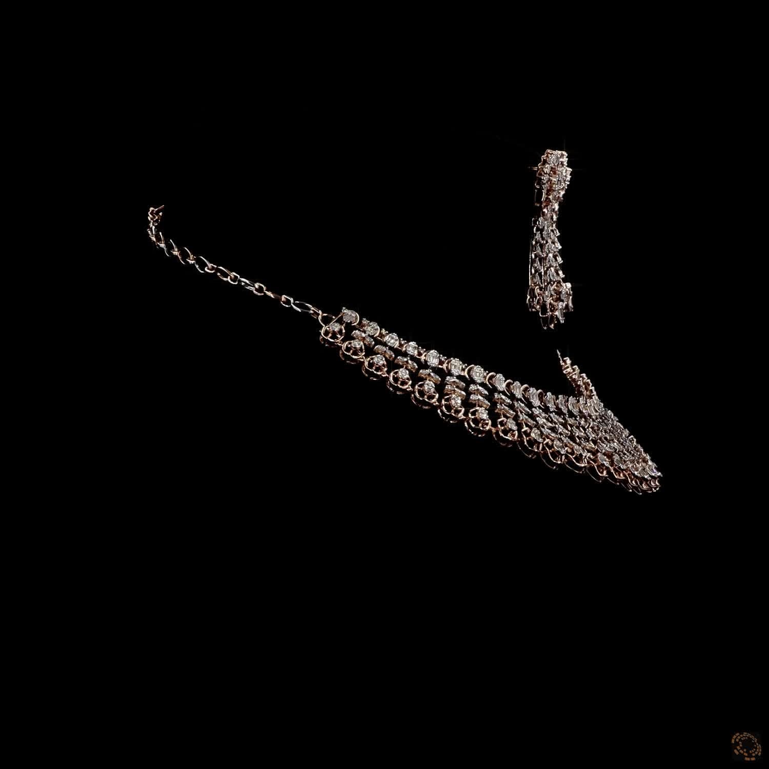 Diamond Necklace Set in 18KT Rose Gold