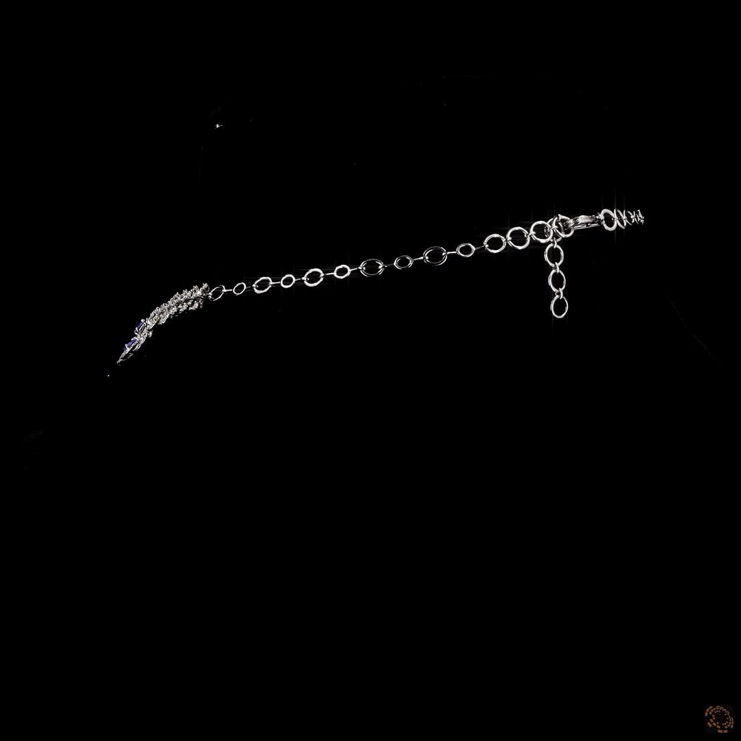 Sapphire & Sapphire Diamond Necklace Set in 18KT White Gold