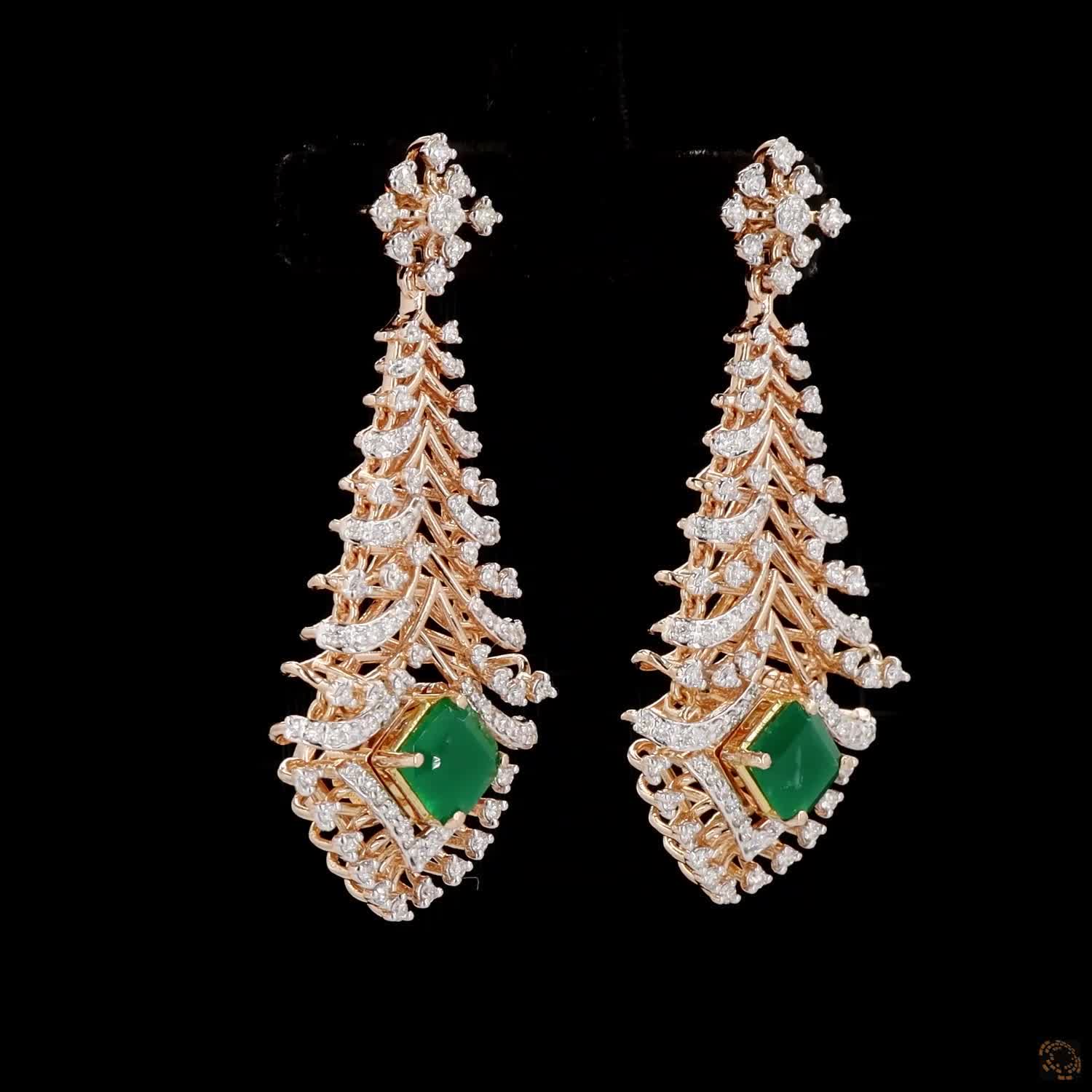 Emerald & Ruby Diamond Necklace Set in 18KT Rose Gold