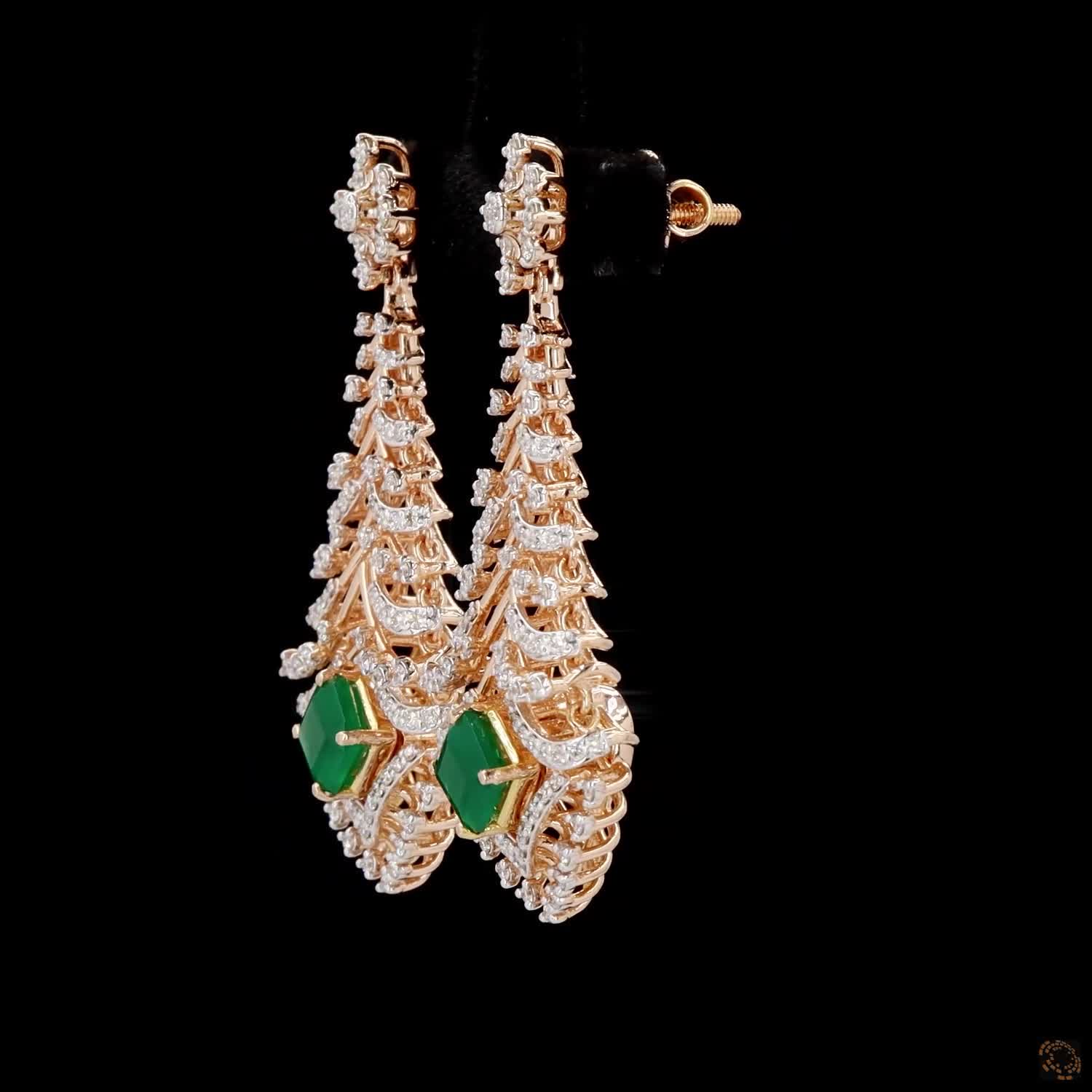 Emerald & Ruby Diamond Necklace Set in 18KT Rose Gold