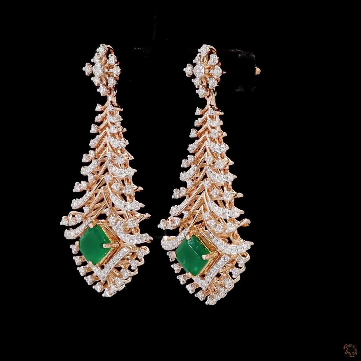 Emerald & Ruby Diamond Necklace Set in 18KT Rose Gold