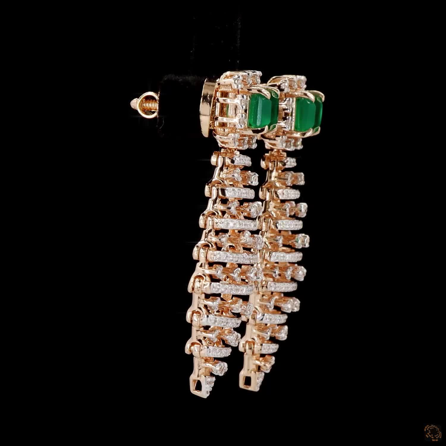 Emerald & Ruby Diamond Necklace Set in 18KT Rose Gold