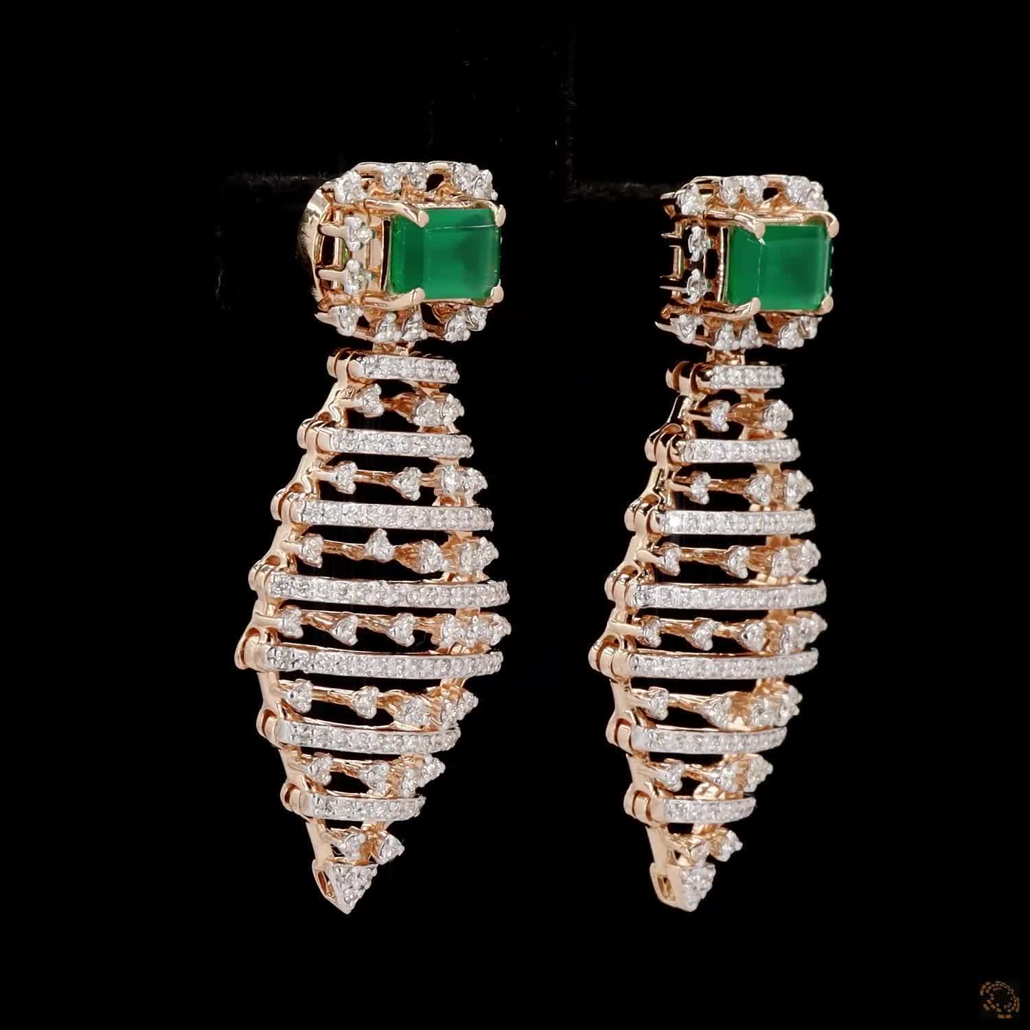 Emerald & Ruby Diamond Necklace Set in 18KT Rose Gold