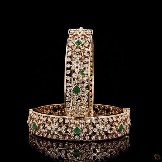 Emerald Diamond Bangles in 18KT Rose Gold