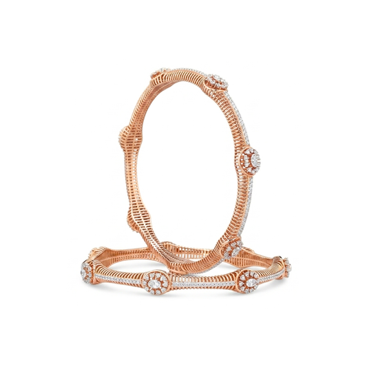 Elegant Rose Gold Diamond Bangle