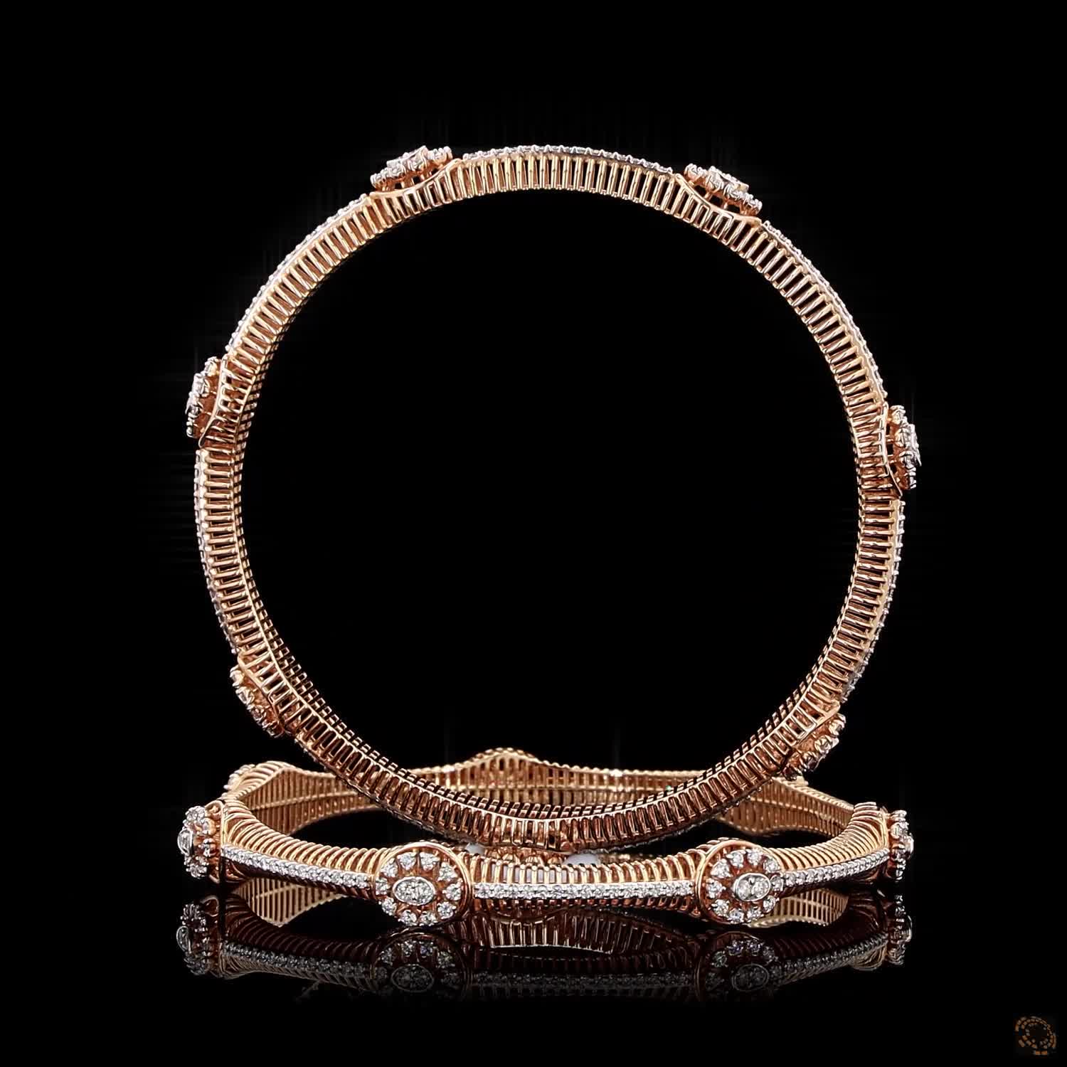 Diamond Bangles in 18KT Rose Gold