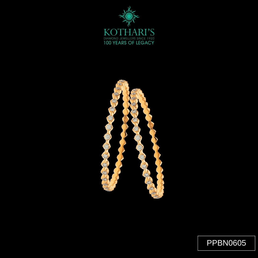 Diamond Bangles in 22KT Yellow Gold