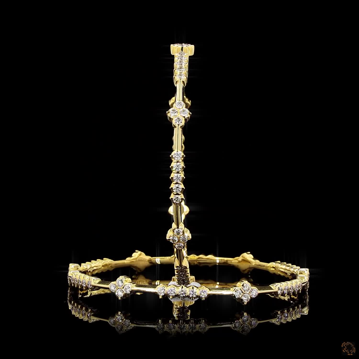 Diamond Bangles in 22KT Yellow Gold