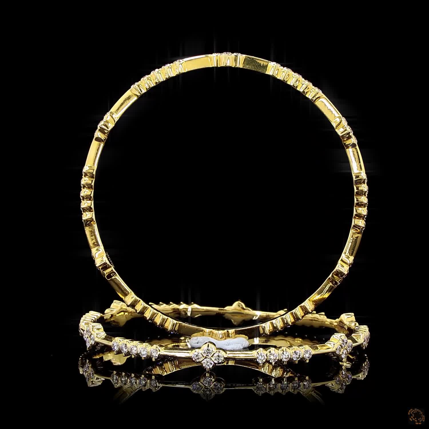 Diamond Bangles in 22KT Yellow Gold