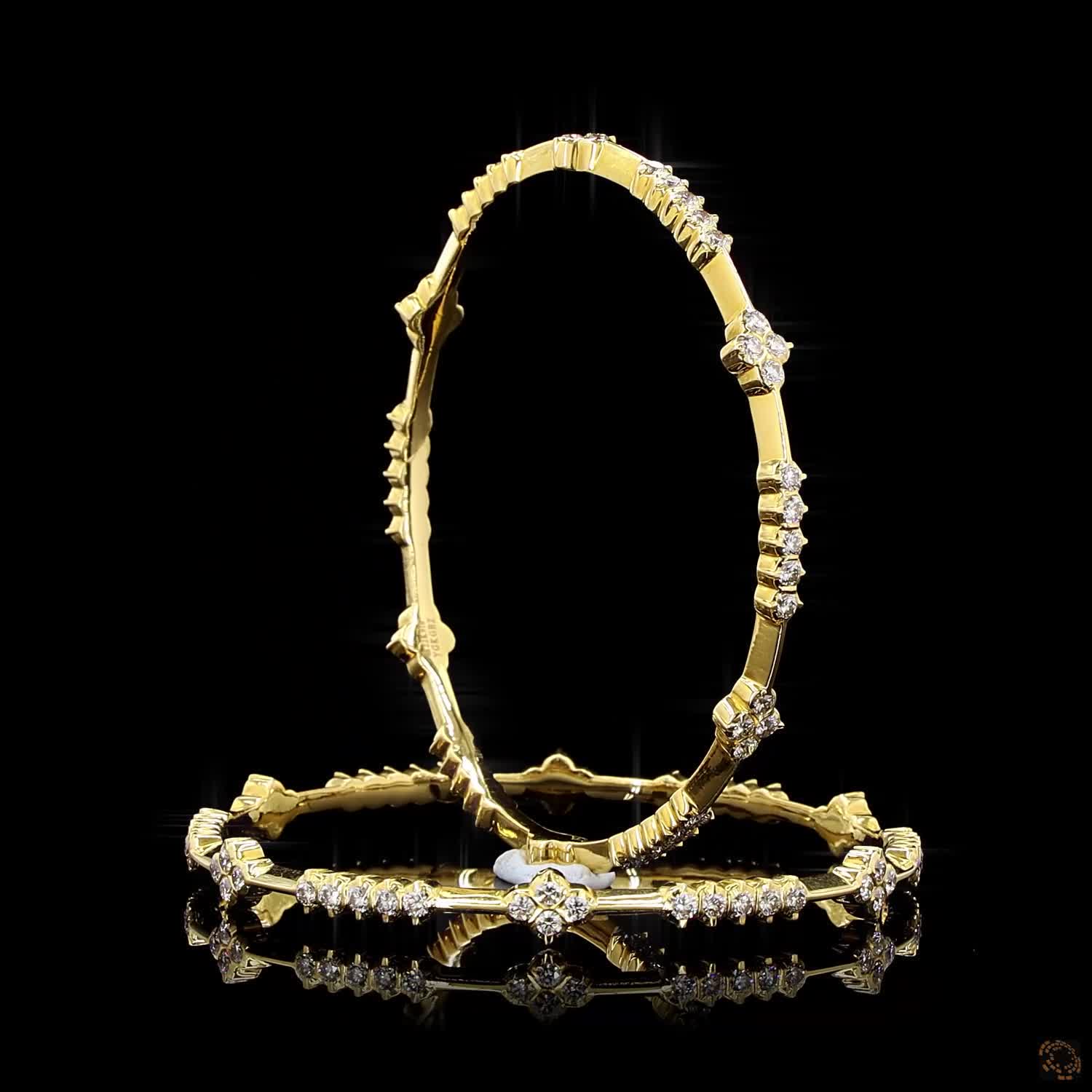 Diamond Bangles in 22KT Yellow Gold