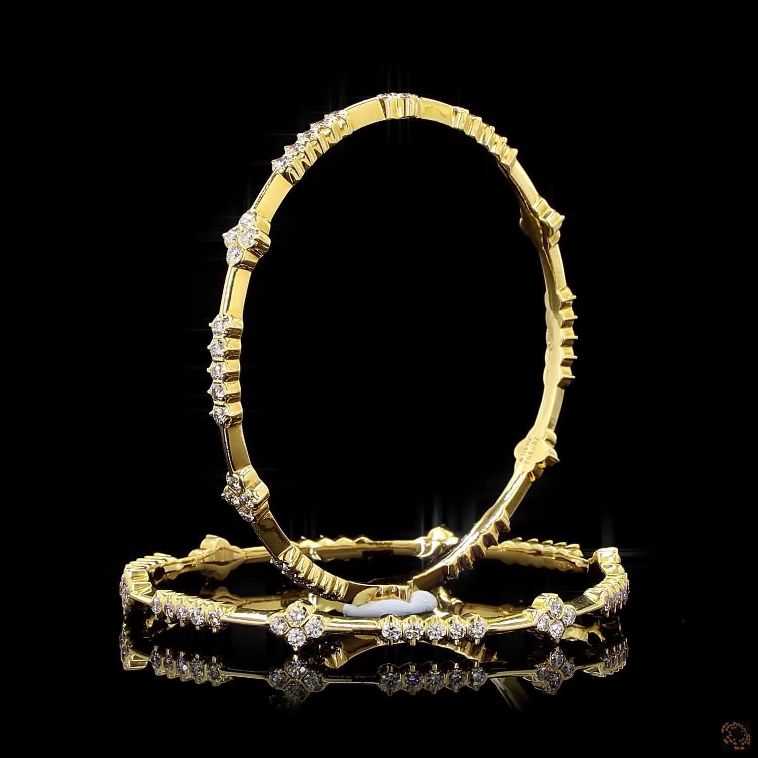 Diamond Bangles in 22KT Yellow Gold