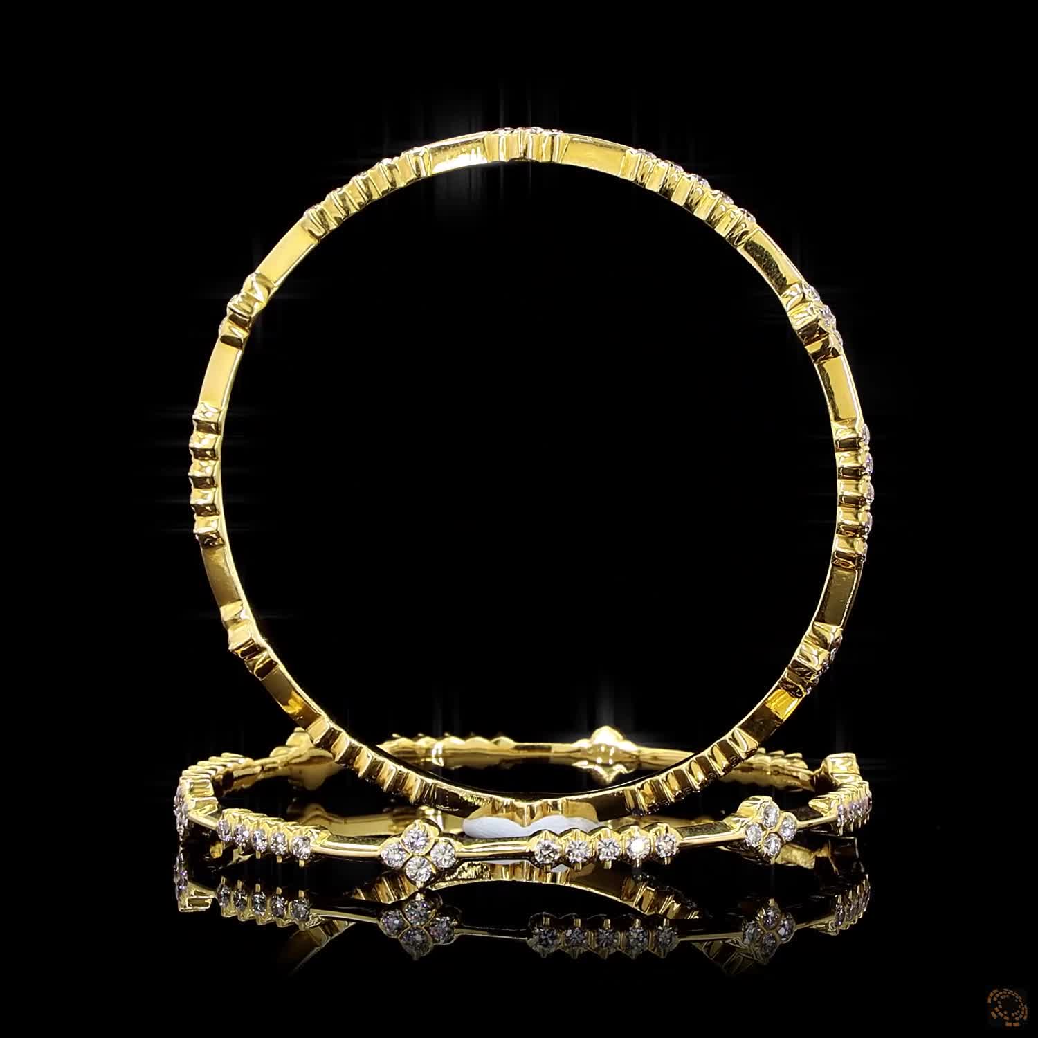 Diamond Bangles in 22KT Yellow Gold