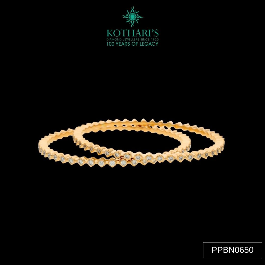 Diamond Bangles in 22KT Yellow Gold