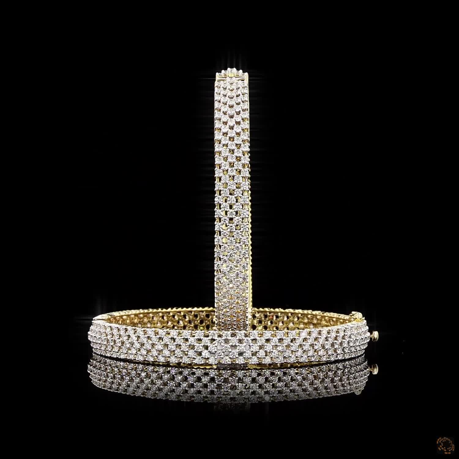 Diamond Bangles in 18KT Yellow Gold