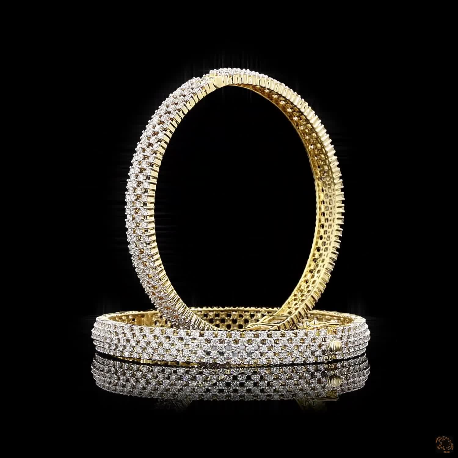 Diamond Bangles in 18KT Yellow Gold
