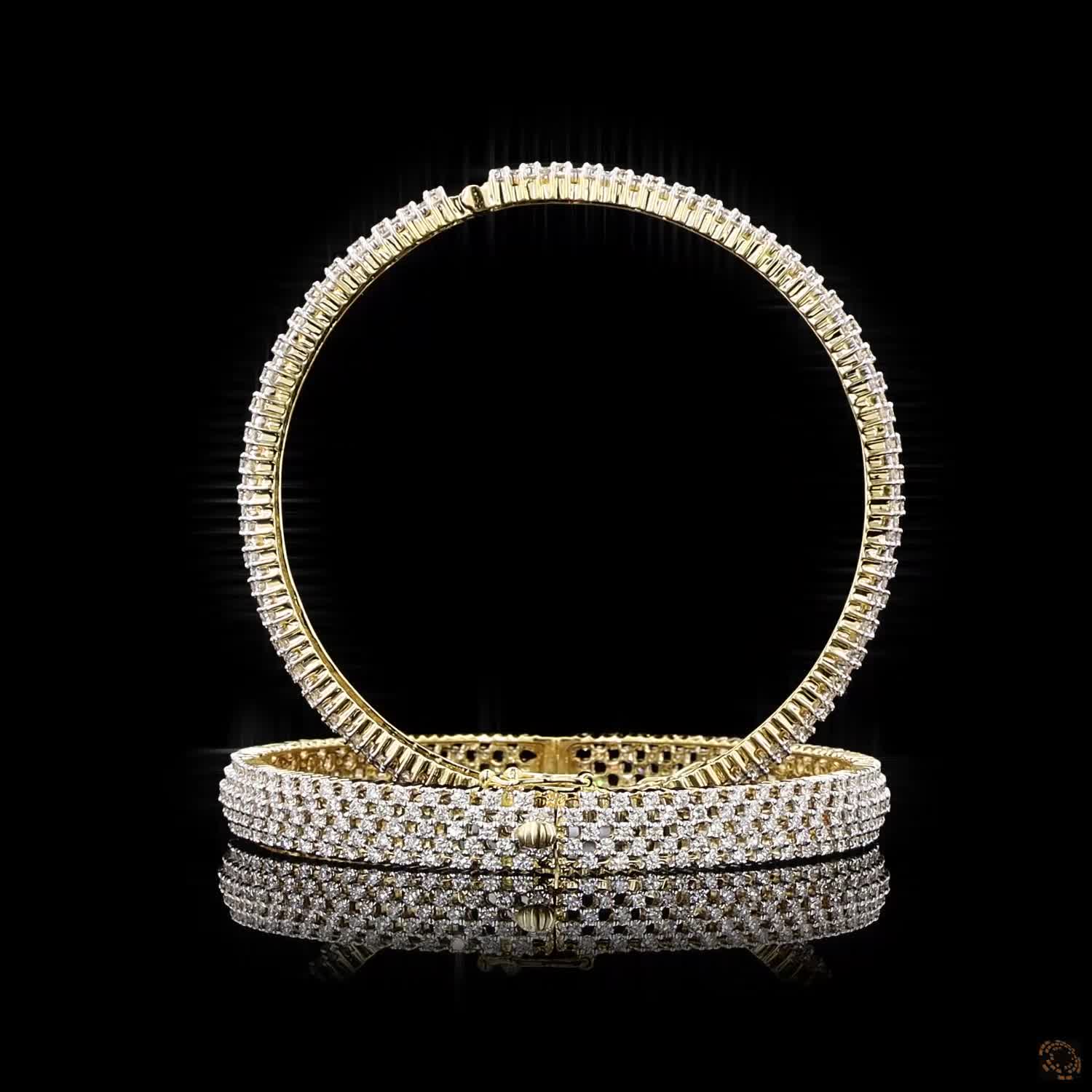 Diamond Bangles in 18KT Yellow Gold