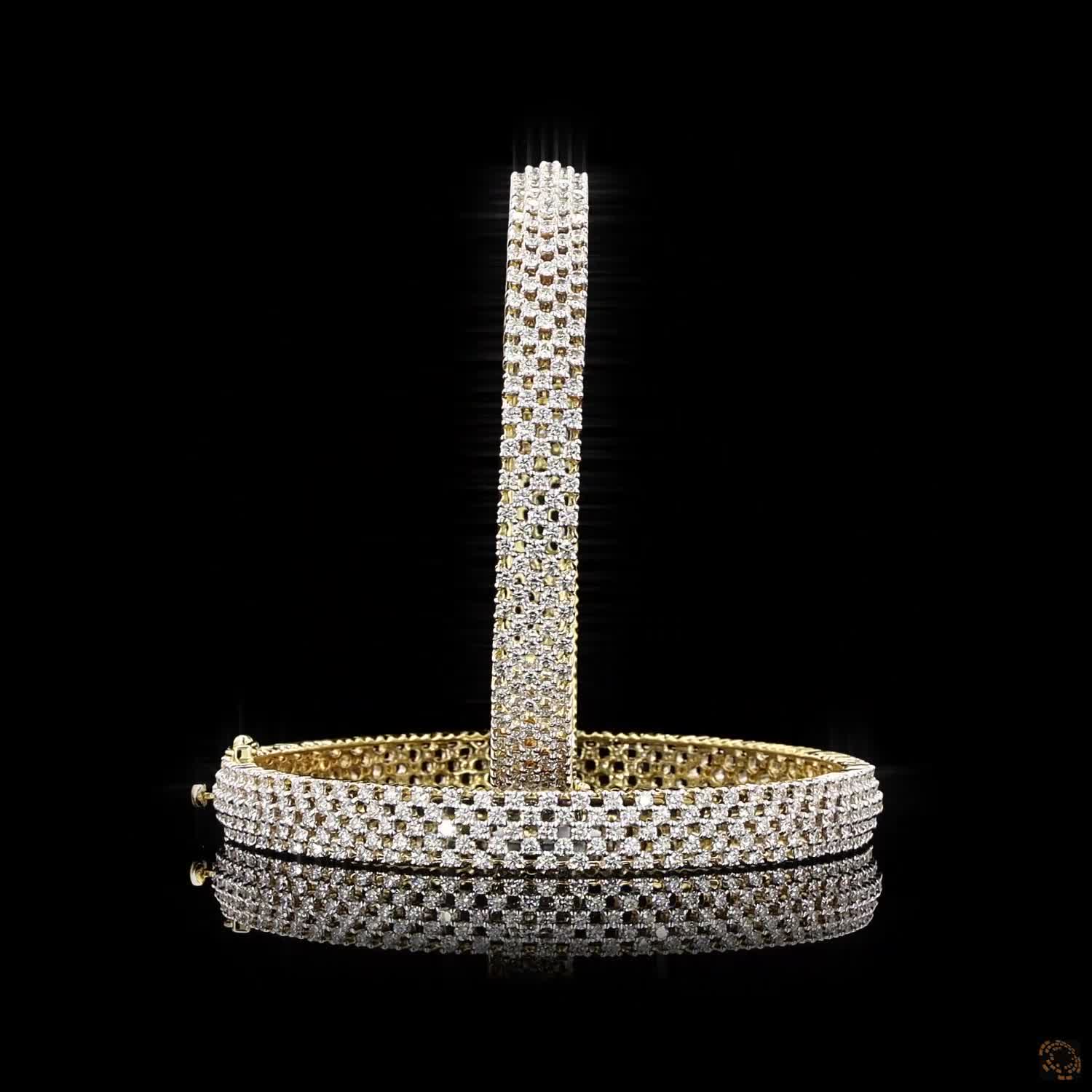 Diamond Bangles in 18KT Yellow Gold