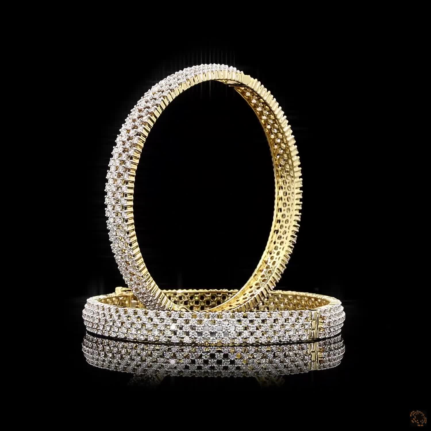 Diamond Bangles in 18KT Yellow Gold