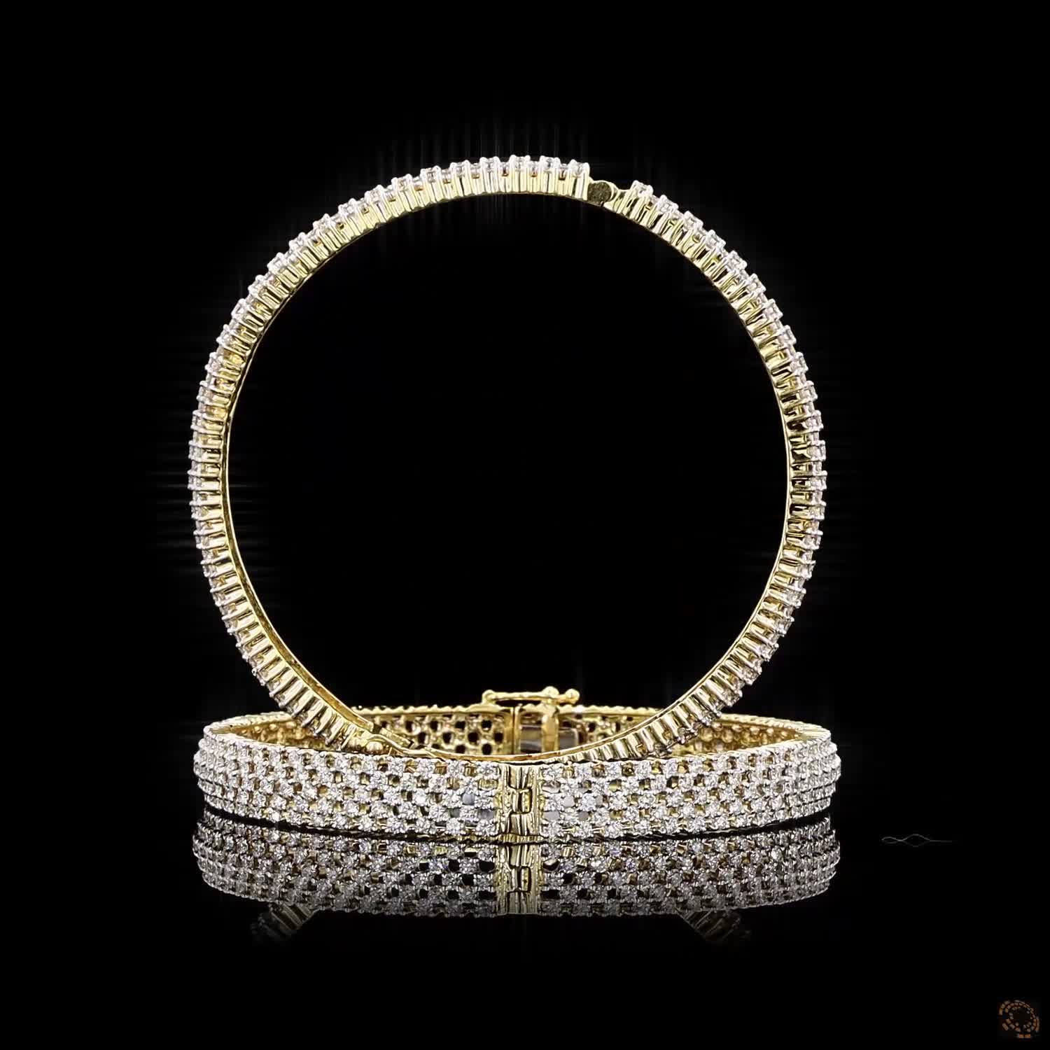 Diamond Bangles in 18KT Yellow Gold