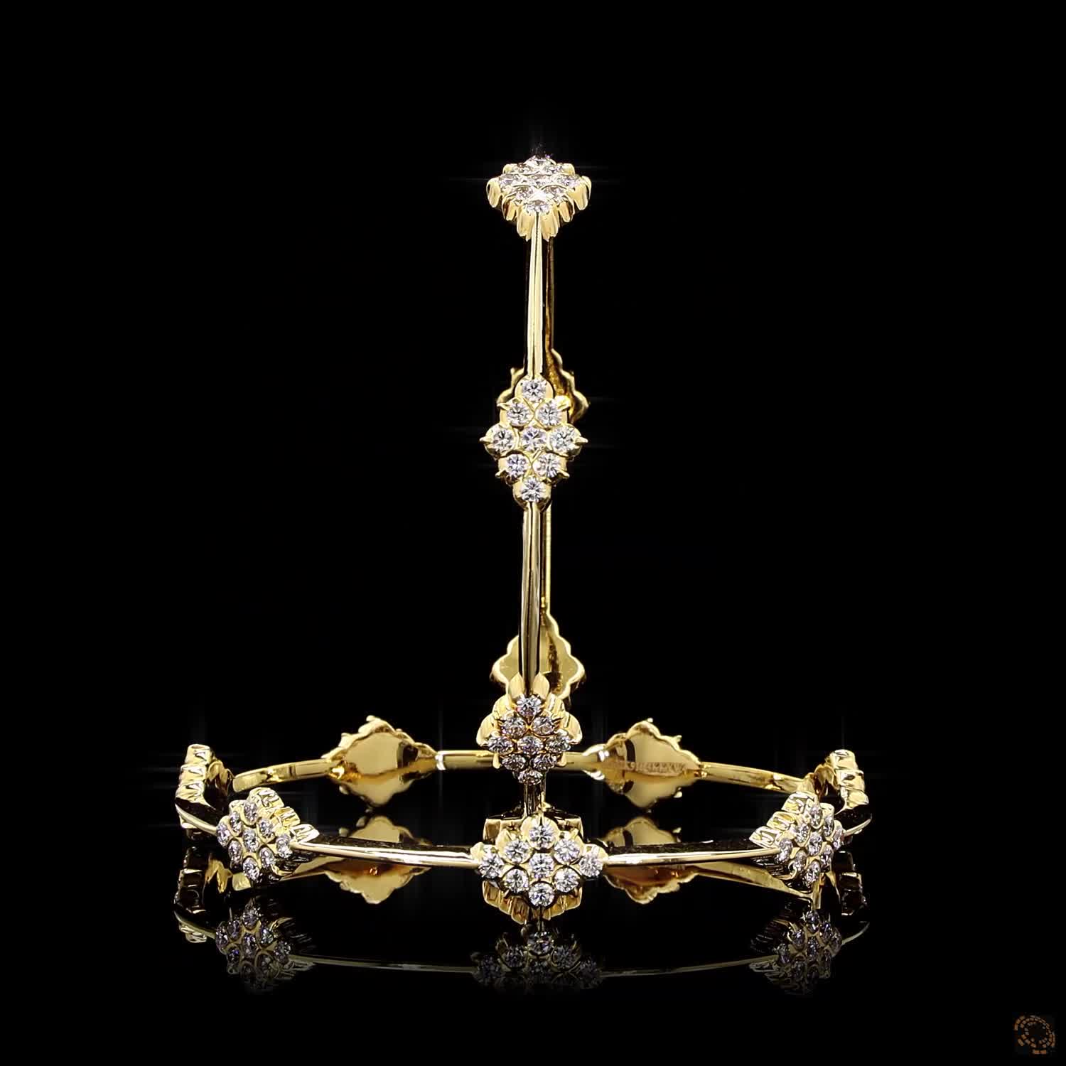 Diamond Bangles in 22KT Yellow Gold