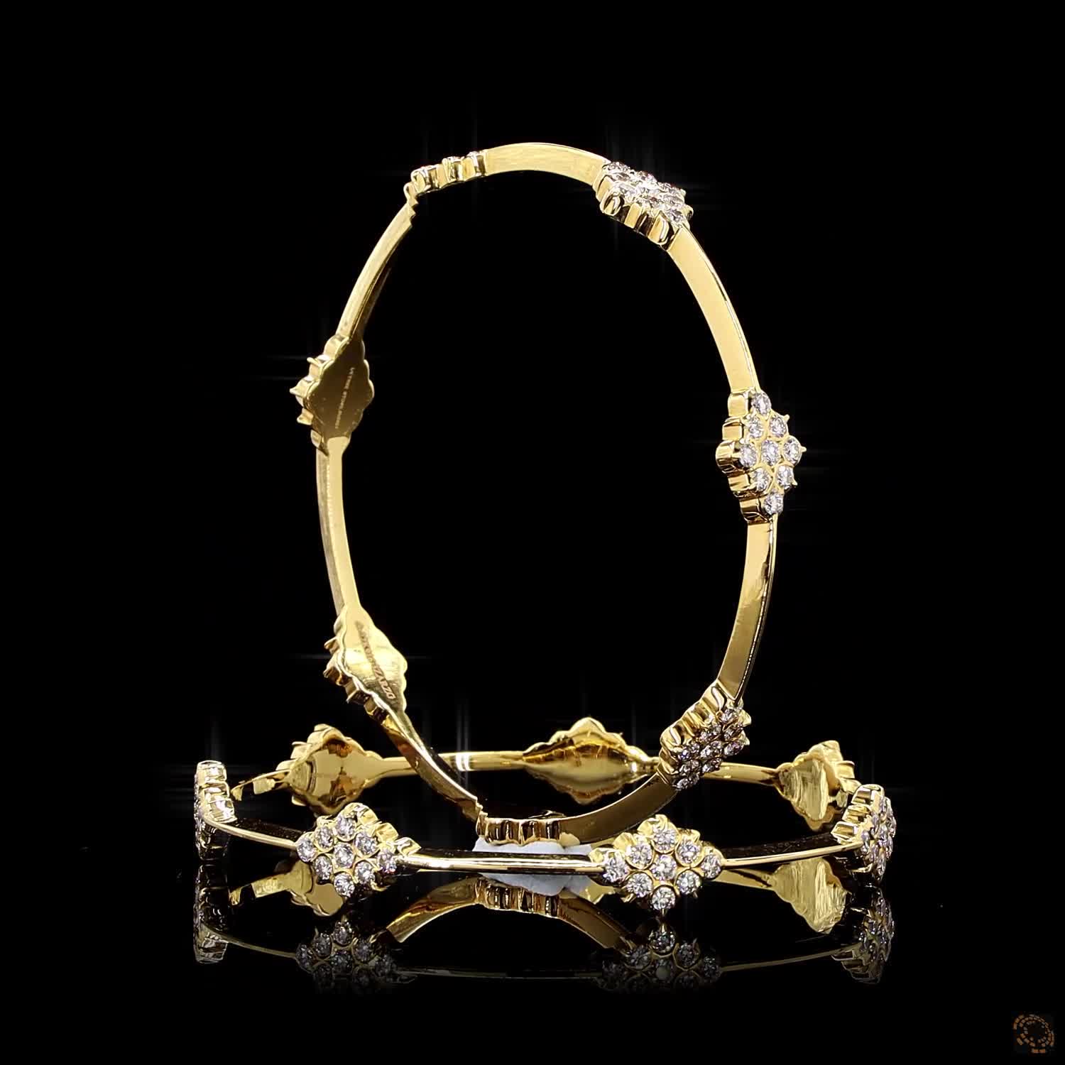 Diamond Bangles in 22KT Yellow Gold