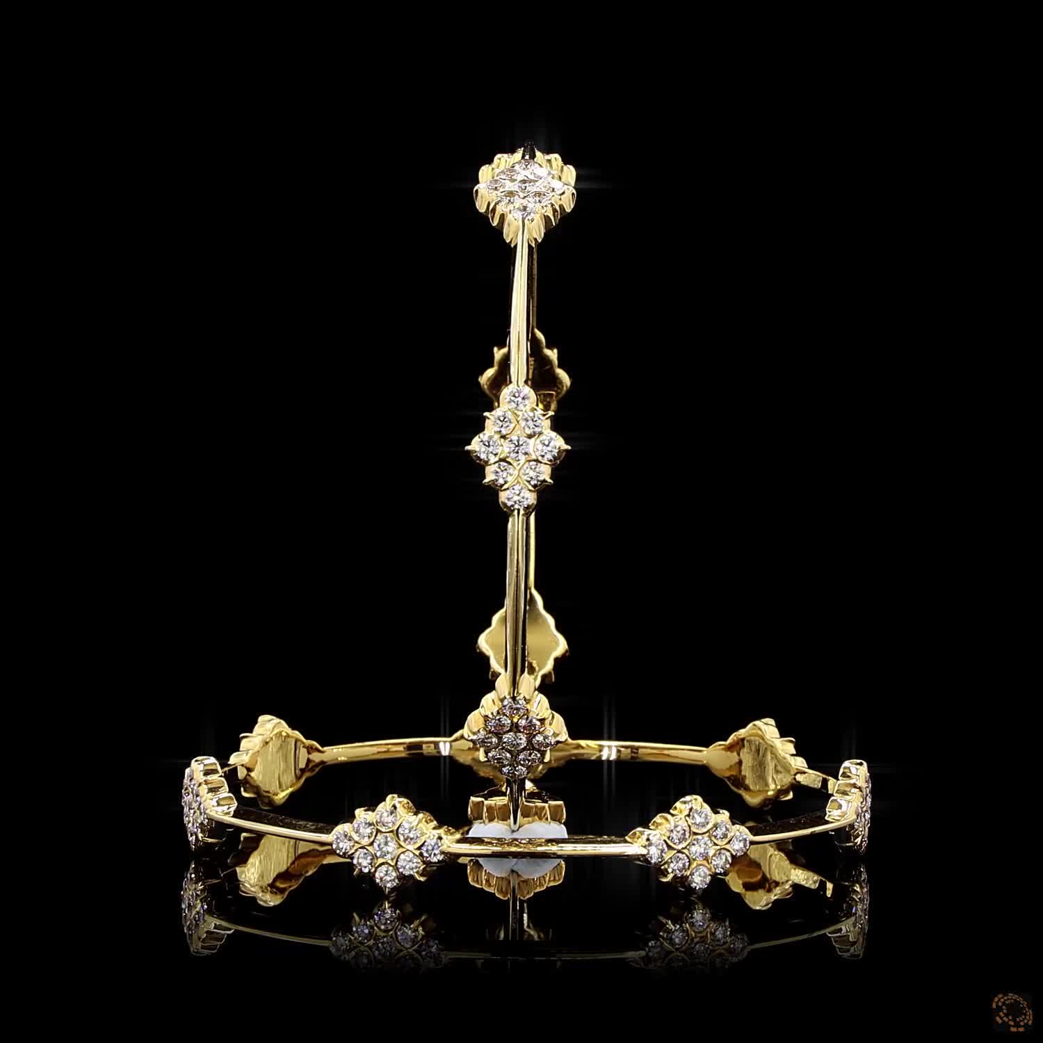 Diamond Bangles in 22KT Yellow Gold