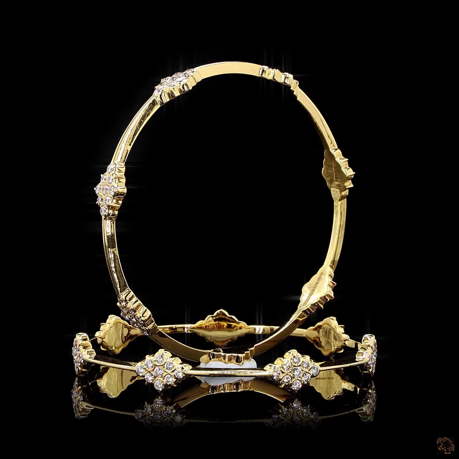 Diamond Bangles in 22KT Yellow Gold