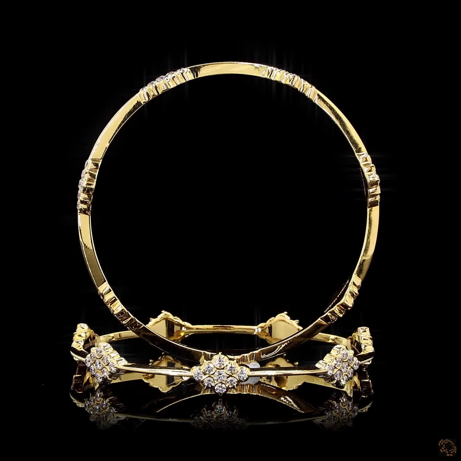 Diamond Bangles in 22KT Yellow Gold