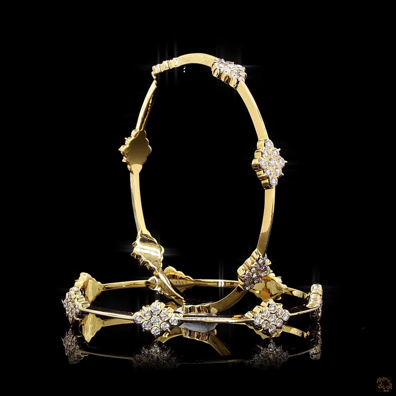 Diamond Bangles in 22KT Yellow Gold